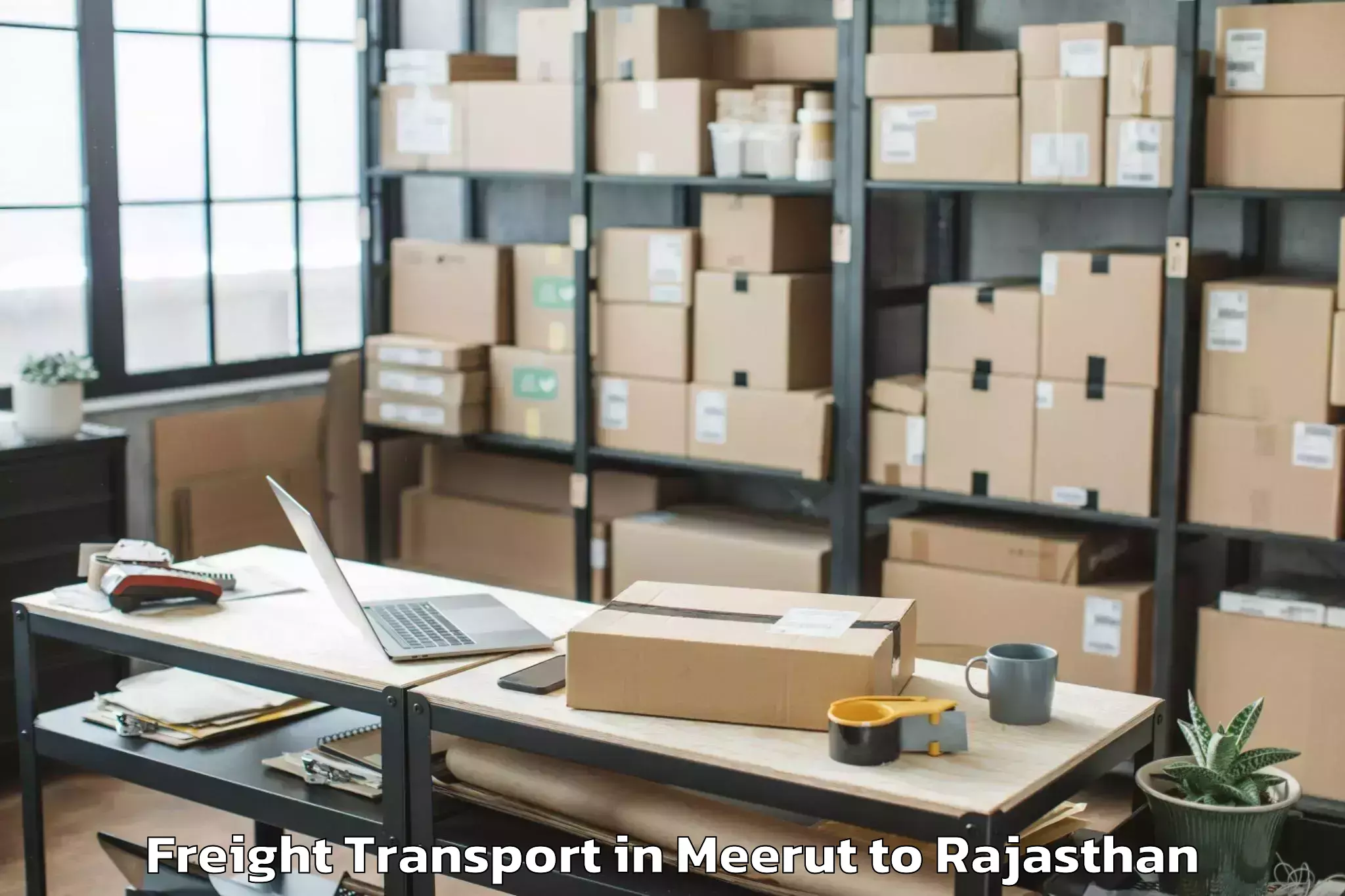 Book Meerut to Jalor Freight Transport Online